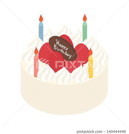 等距插圖:生日蛋糕(附鮮奶油) 等距插圖:生日蛋糕(附鮮奶油) 140444496