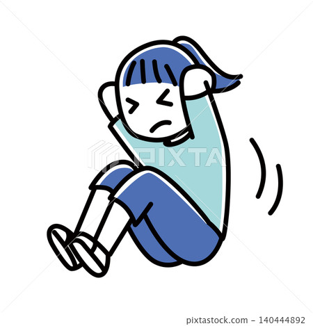 女人做仰臥起坐_2種顏色 女人做仰臥起坐_2種顏色 140444892