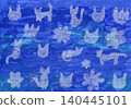 Illustration of a cat and flowers 140445101