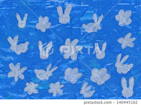 Rabbit and flower illustration Rabbit and flower illustration 140445102