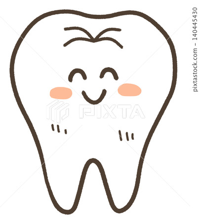 Illustration of healthy teeth with a face Illustration of healthy teeth with a face 140445430
