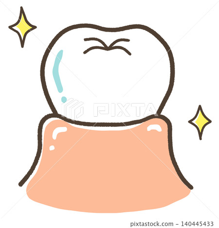 Illustration of healthy, sparkling teeth and gums 140445433