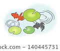 A summer image illustration featuring goldfish swimming. 140445731