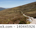 Long winding footpath in Cairngorm mountains, Scotland 140445926