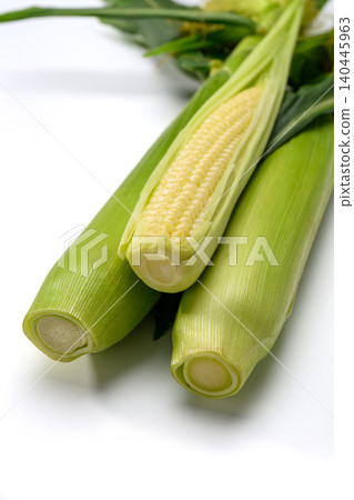 Fresh baby corn on a white background Fresh baby corn on a white background 140445963