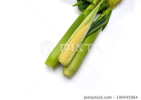 Fresh baby corn on a white background Fresh baby corn on a white background 140445964