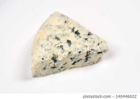 Studio shot of Danish blue cheese wedge Studio shot of Danish blue cheese wedge 140446022