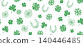 St. Patricks Day, clover set on white. Hand drawn illustrations	 140446485