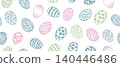 Seamless Pattern of Hand-Drawn Pastel Easter Eggs	 140446486