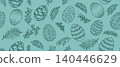 Hand-Drawn Decorative Easter Eggs Collection	 140446629