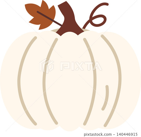 Pumpkin With Brown Stem and Leaf for Fall Harvest Decoration in a Simple Design Pumpkin With Brown Stem and Leaf for Fall Harvest Decoration in a Simple Design 140446915