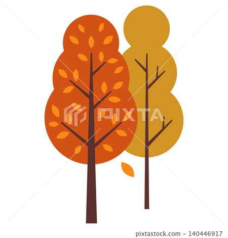 Colorful Trees With Autumn Leaves in a Simple Style Colorful Trees With Autumn Leaves in a Simple Style 140446917