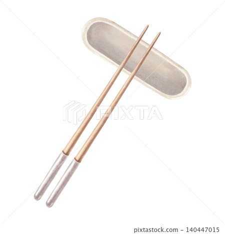 Chinese chopsticks, rest. Hand-painted watercolor illustration isolated on white for Asian cuisine branding, sushi, ramen, poke menus, restaurant marketing, packaging, recipe book, culinary editorials Chinese chopsticks, rest. Hand-painted watercolor illustration isolated on white for Asian cuisine branding, sushi, ramen, poke menus, restaurant marketing, packaging, recipe book, culinary editorials 140447015