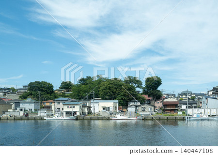 Landscape of Minato-machi, Hachinohe City - Niida River Estuary Landscape of Minato-machi, Hachinohe City - Niida River Estuary 140447108