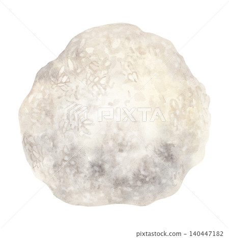 Cooked rice, top view. Hand-painted watercolor illustration isolated on white for sushi, poke menus, Japanese food branding, recipe books, restaurant marketing, packaging, culinary design projects 140447182