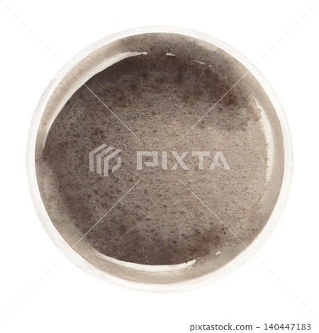 Circular stain resembling moon, soy sauce or ink spot. Hand-painted watercolor illustration isolated on white. Perfect for Japanese food branding, menu design, packaging, logos, food compositions Circular stain resembling moon, soy sauce or ink spot. Hand-painted watercolor illustration isolated on white. Perfect for Japanese food branding, menu design, packaging, logos, food compositions 140447183