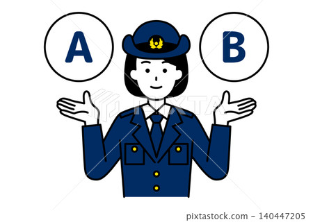 一名女警官提出了方案 A 和方案 B。 一名女警官提出了方案 A 和方案 B。 140447205