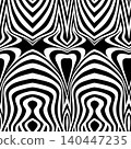 Seamless pattern of black and white lines with a skib design showing curves and shapes in a repeated 140447235
