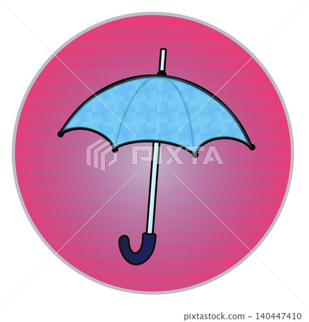 圓形背景的雨傘插圖 圓形背景的雨傘插圖 140447410
