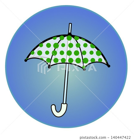 Illustration of an umbrella with a circular background Illustration of an umbrella with a circular background 140447422