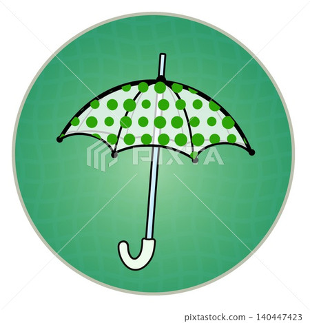 Illustration of an umbrella with a circular background 140447423