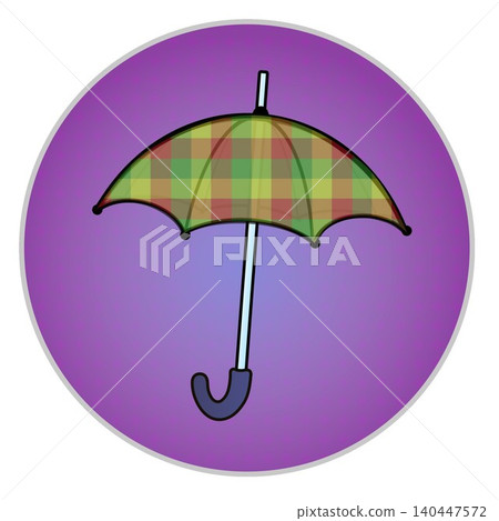 圓形背景的雨傘插圖 圓形背景的雨傘插圖 140447572