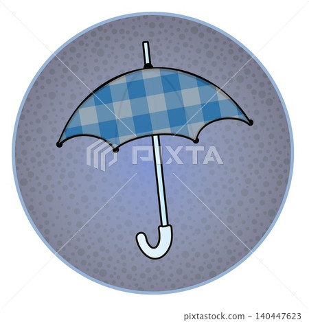 Illustration of an umbrella with a circular background 140447623
