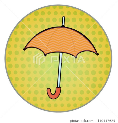 Illustration of an umbrella with a circular background 140447625