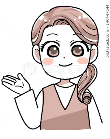 Illustration of a woman to introduce Illustration of a woman to introduce 140447644