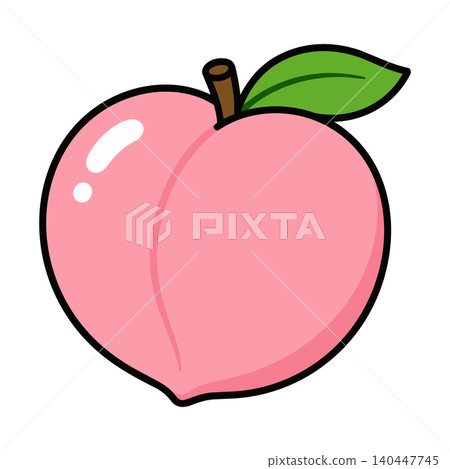 Cute peach fruit illustration vector material 140447745