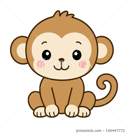 Cute monkey character (front view) Cute monkey character (front view) 140447772