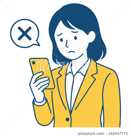 一位女士正為智慧型手機故障而煩惱。 一位女士正為智慧型手機故障而煩惱。 140447775