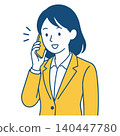 圖解：一位女士正在用智慧型手機通話 140447780
