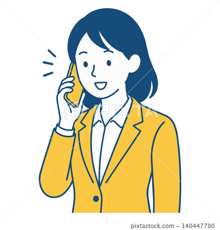 圖解:一位女士正在用智慧型手機通話 圖解:一位女士正在用智慧型手機通話 140447780