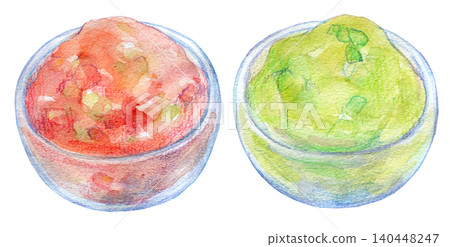 水彩插畫，手繪插畫，沾醬，莎莎醬 140448247