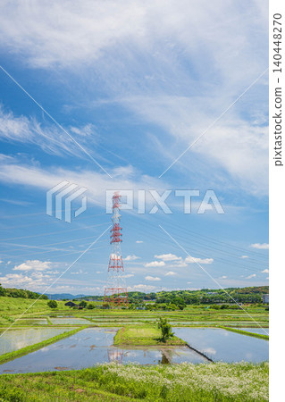 京都府京田邊市的鄉村景色 京都府京田邊市的鄉村景色 140448270