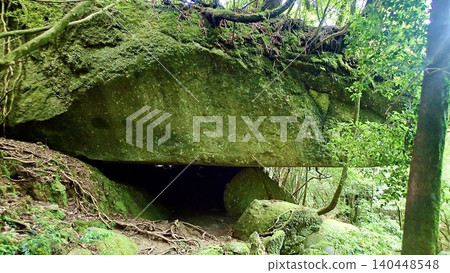 The gigantic Tsuji-no-Iwaya cave stands on Yakushima Island in Kagoshima Prefecture. The gigantic Tsuji-no-Iwaya cave stands on Yakushima Island in Kagoshima Prefecture. 140448548
