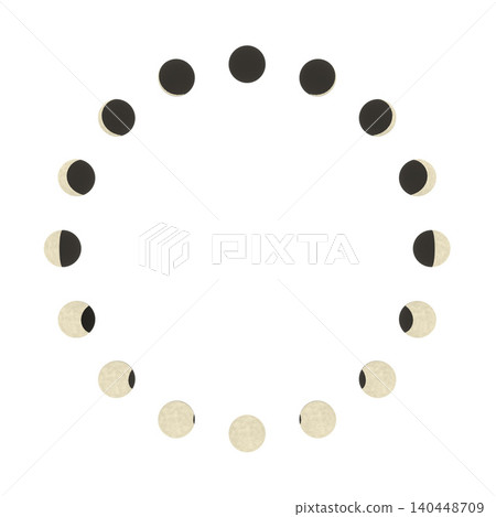 The 16 phases of the moon arranged in a circle The 16 phases of the moon arranged in a circle 140448709