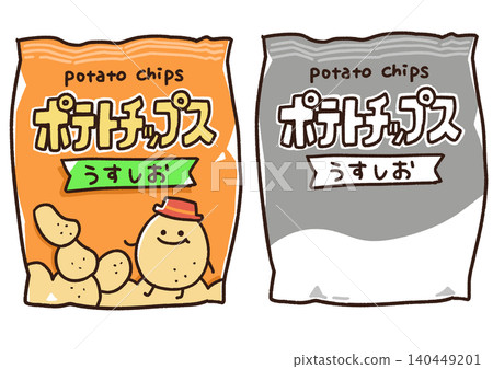 由於石油原料短缺，薯片包裝上的插圖變成了黑白照片。 140449201