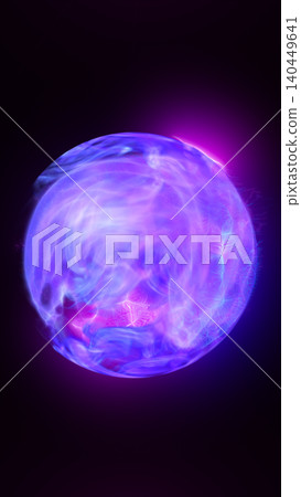 Glowing purple plasma orb with blue and magenta energy textures, creating a cosmic abstract concept of light, space, and digital matter. Glowing purple plasma orb with blue and magenta energy textures, creating a cosmic abstract concept of light, space, and digital matter. 140449641