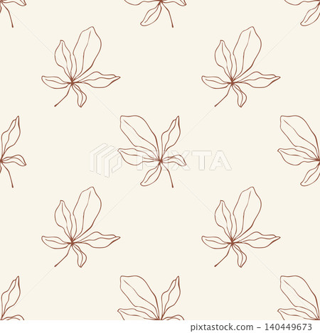 Autumn chestnut leaves seamless pattern vector doodle background 140449673