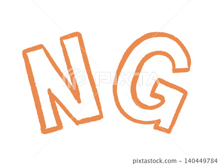"NG" handwritten text - hand-drawn illustration material 140449784