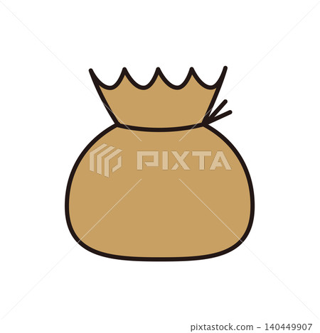 Drawstring bag with hand-drawn style illustration (plain, light brown) Drawstring bag with hand-drawn style illustration (plain, light brown) 140449907