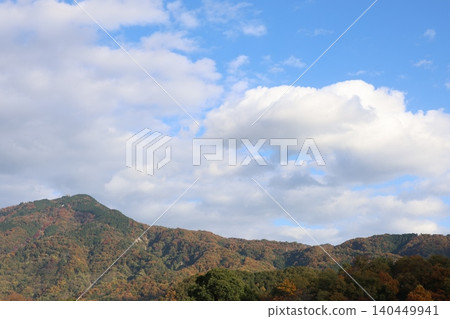 Landscape with autumn leaves Landscape with autumn leaves 140449941