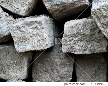 Stack of rough quarried limestone blocks Stack of rough quarried limestone blocks 140449962