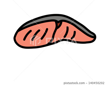 Illustration of grilled salmon Illustration of grilled salmon 140450202