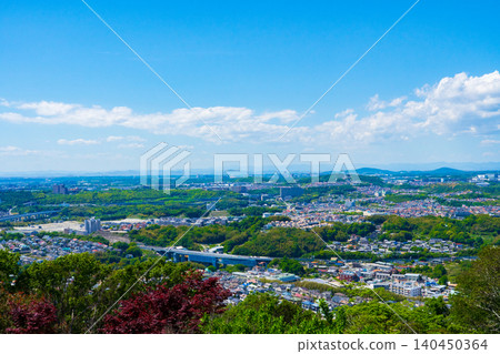 A view of the Seishin area and the cityscape of Akashi from Sumaura Mountain Park in Kobe City, Hyogo Prefecture. A view of the Seishin area and the cityscape of Akashi from Sumaura Mountain Park in Kobe City, Hyogo Prefecture. 140450364