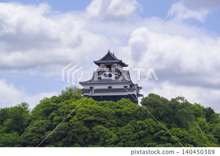 Inuyama Castle, a national treasure, viewed across the Kiso River. Inuyama Castle, a national treasure, viewed across the Kiso River. 140450389