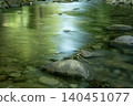 The Fuefuki River stream in early summer, with sunlight filtering through the fresh green leaves (Yamanashi City, Yamanashi Prefecture) 140451077