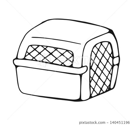 Hand drawn pet carrier transport box doodle illustration Hand drawn pet carrier transport box doodle illustration 140451196